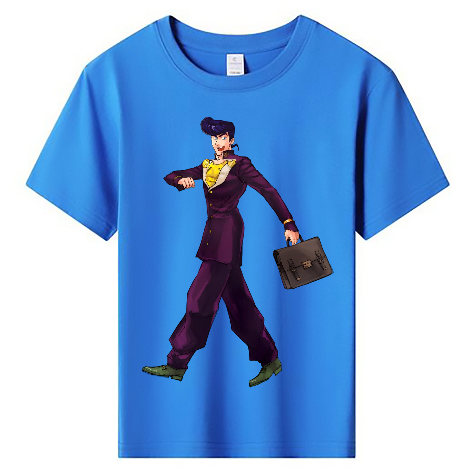 （画像用） ジョジョの奇妙な冒険 ひがしかた じょうすけ JoJo's Bizarre Adventure Higashikata Josuke 綿100％キッズTシャツ（フロントプリント）